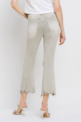 Lovervet Women's Distressed Cropped Flare Jeans with Raw Hem